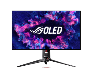 ASUS ROG Swift OLED PG32UCDP, OLED-skærm set forfra
