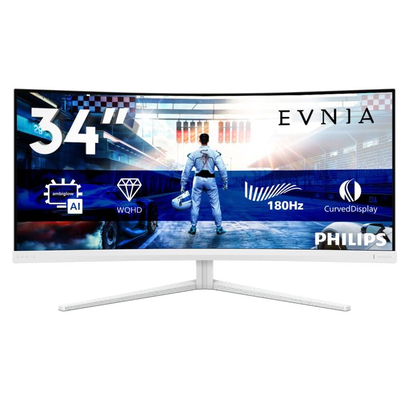 Philips Evnia 5000 34M2C5501A 34 tommer buet gamingskærm set forfra