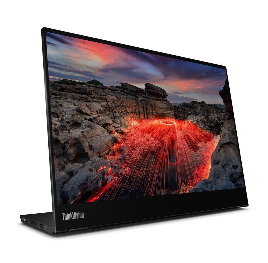 Lenovo ThinkVision M14t Gen 2, bærbar touchskærm set forfra